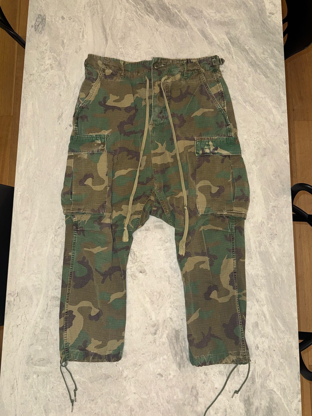 Greg Lauren Camo Paratrooper Cargo Pants